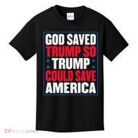 God Saved Trump So Trump Could Save America Kids T-Shirt thumb 0