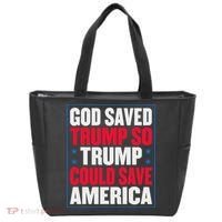 God Saved Trump So Trump Could Save America Tote Bag thumb 0