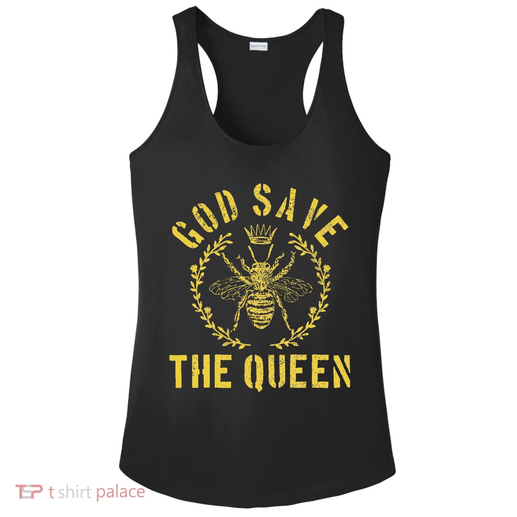God Save The Queen Bee Queen Bee Ladies PosiCharge Competitor Racerback Tank
