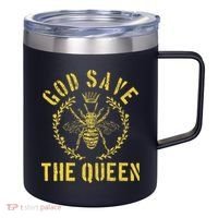 God Save The Queen Bee Queen Bee 12oz Stainless Steel Coffee Mug thumb 0