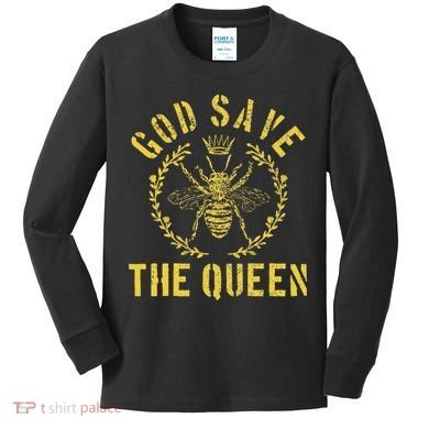 God Save The Queen Bee Queen Bee Kids Long Sleeve Shirt