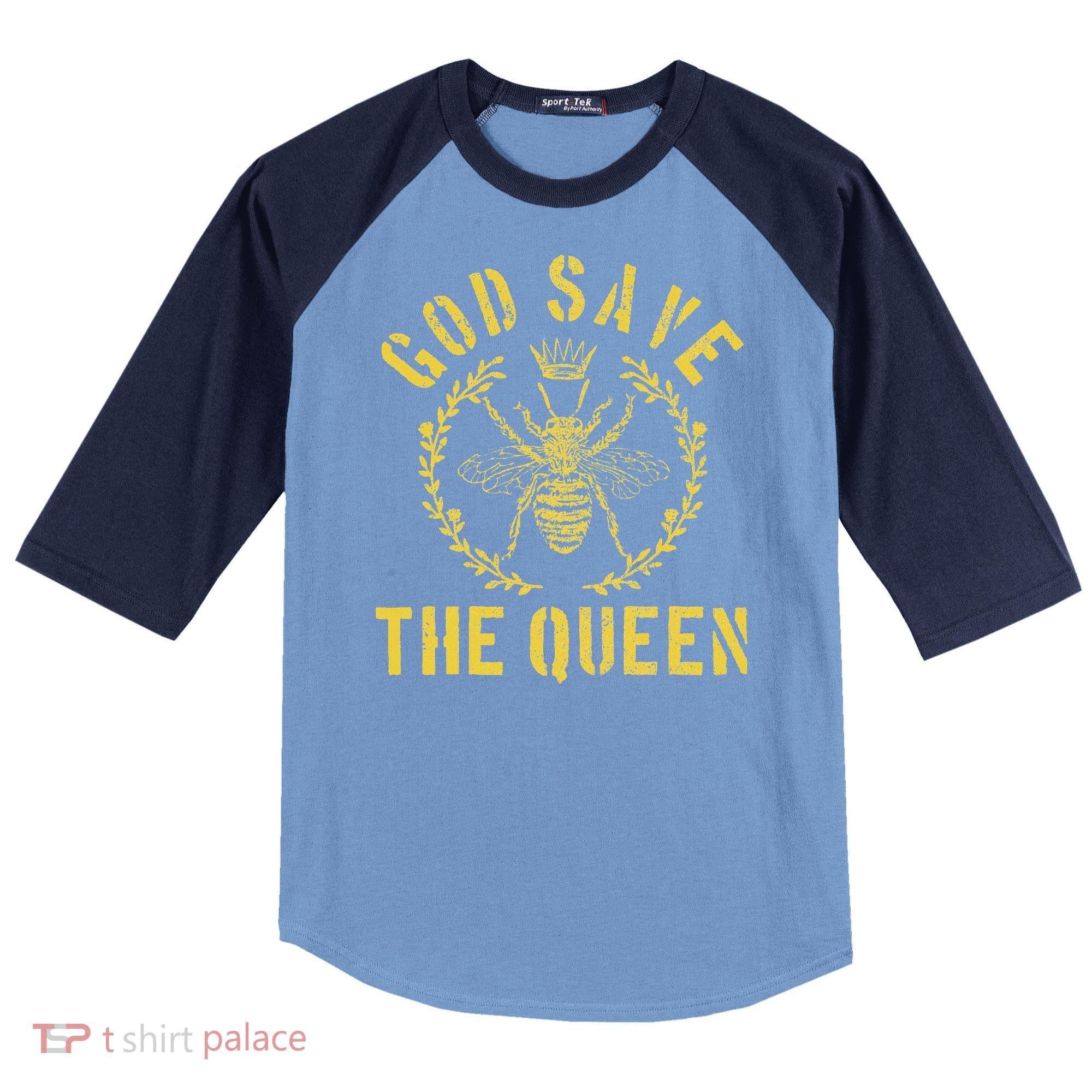 God Save The Queen Bee Queen Bee Raglan Baseball Sleeve Shirt