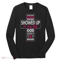 God Showed Up Brain Aneurysm Awareness Burgundy Aortic Long Sleeve Shirt thumb 0