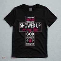 God Showed Up Brain Aneurysm Awareness Burgundy Aortic T-Shirt thumb 5