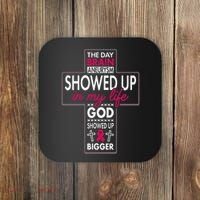 God Showed Up Brain Aneurysm Awareness Burgundy Aortic Coaster thumb 0