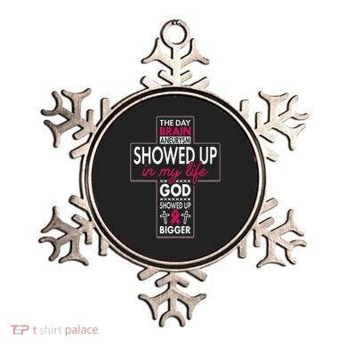 God Showed Up Brain Aneurysm Awareness Burgundy Aortic Ornament