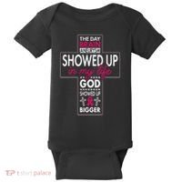 God Showed Up Brain Aneurysm Awareness Burgundy Aortic Baby Bodysuit thumb 0