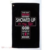 God Showed Up Brain Aneurysm Awareness Burgundy Aortic Golf Towel thumb 0