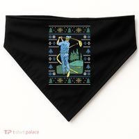 Golf Sport Ugly Christmas Sweater USA-Made Doggie Bandana thumb 0