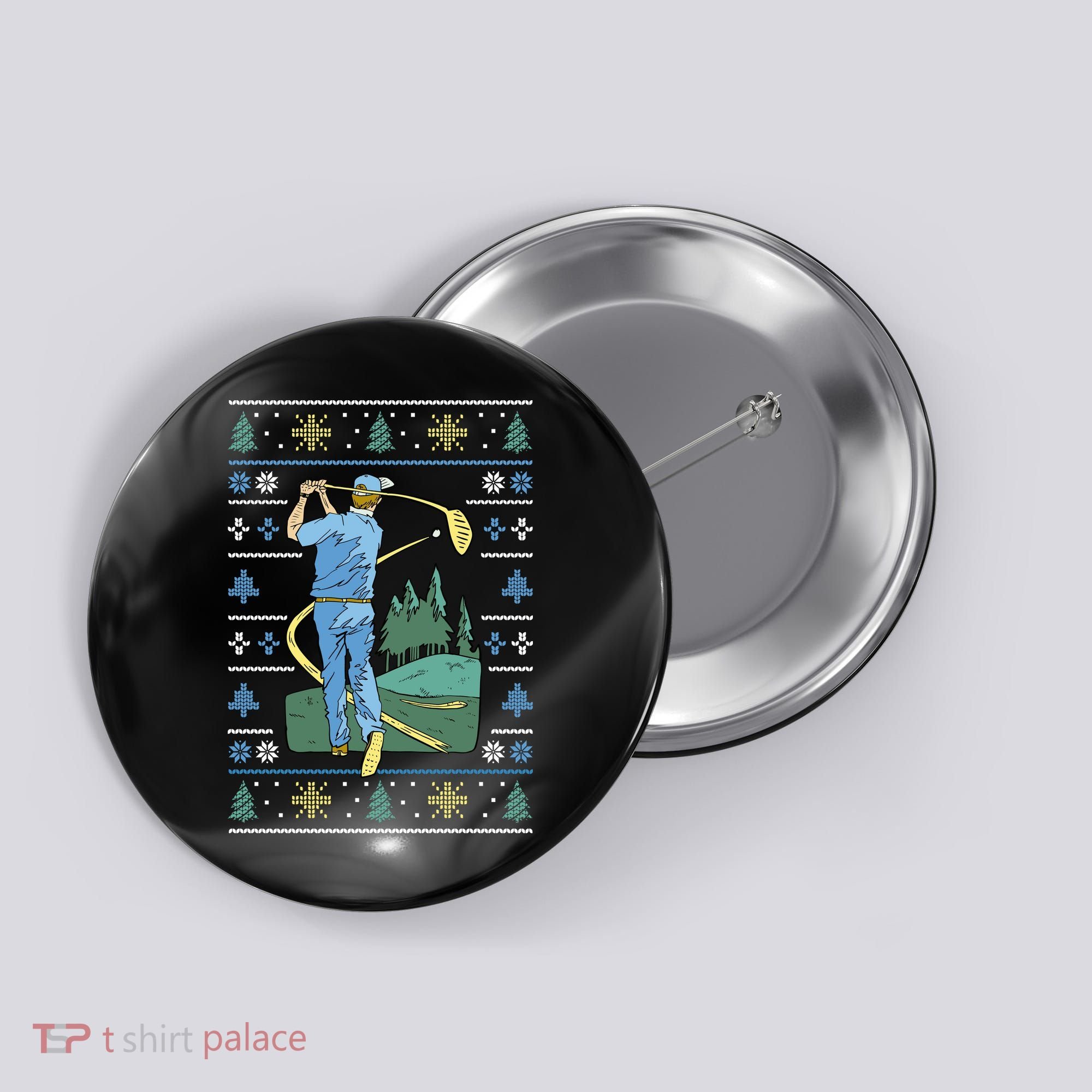 Golf Sport Ugly Christmas Sweater Button
