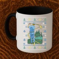Golf Sport Ugly Christmas Sweater Coffee Mug thumb 2
