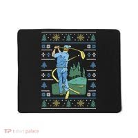 Golf Sport Ugly Christmas Sweater Mousepad thumb 0