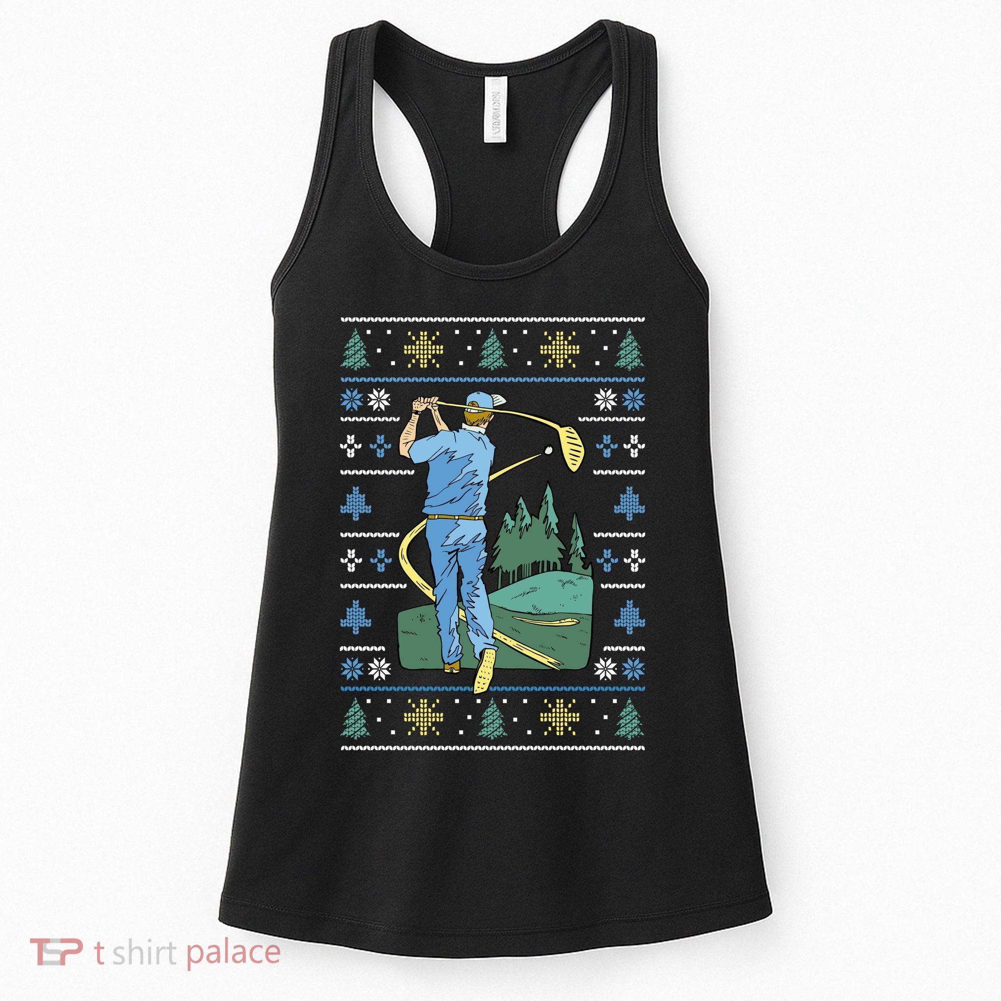 Golf Sport Ugly Christmas Sweater Women's Tank Top