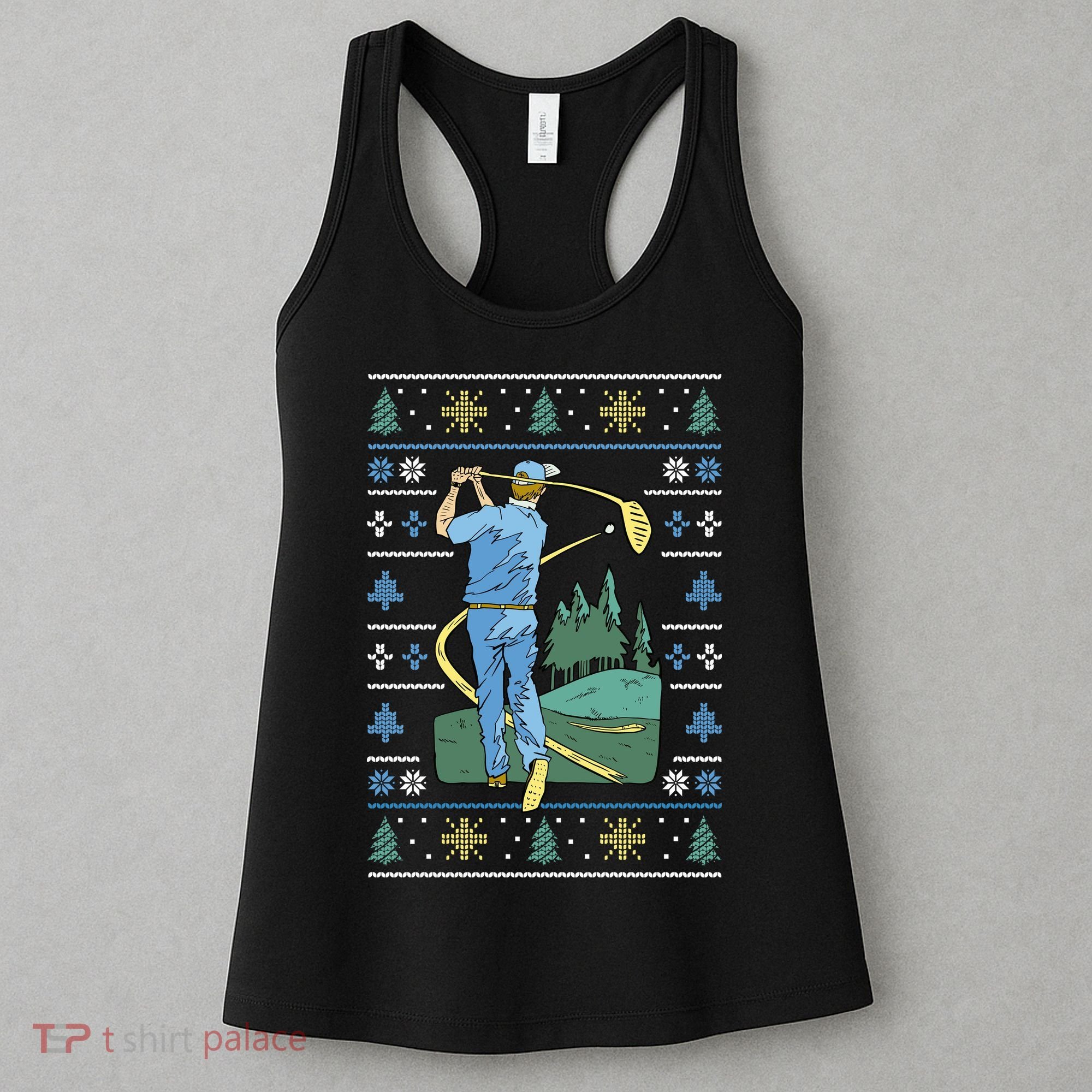 Golf Sport Ugly Christmas Sweater Women's Tank Top