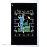 Golf Sport Ugly Christmas Sweater Golf Towel thumb 0