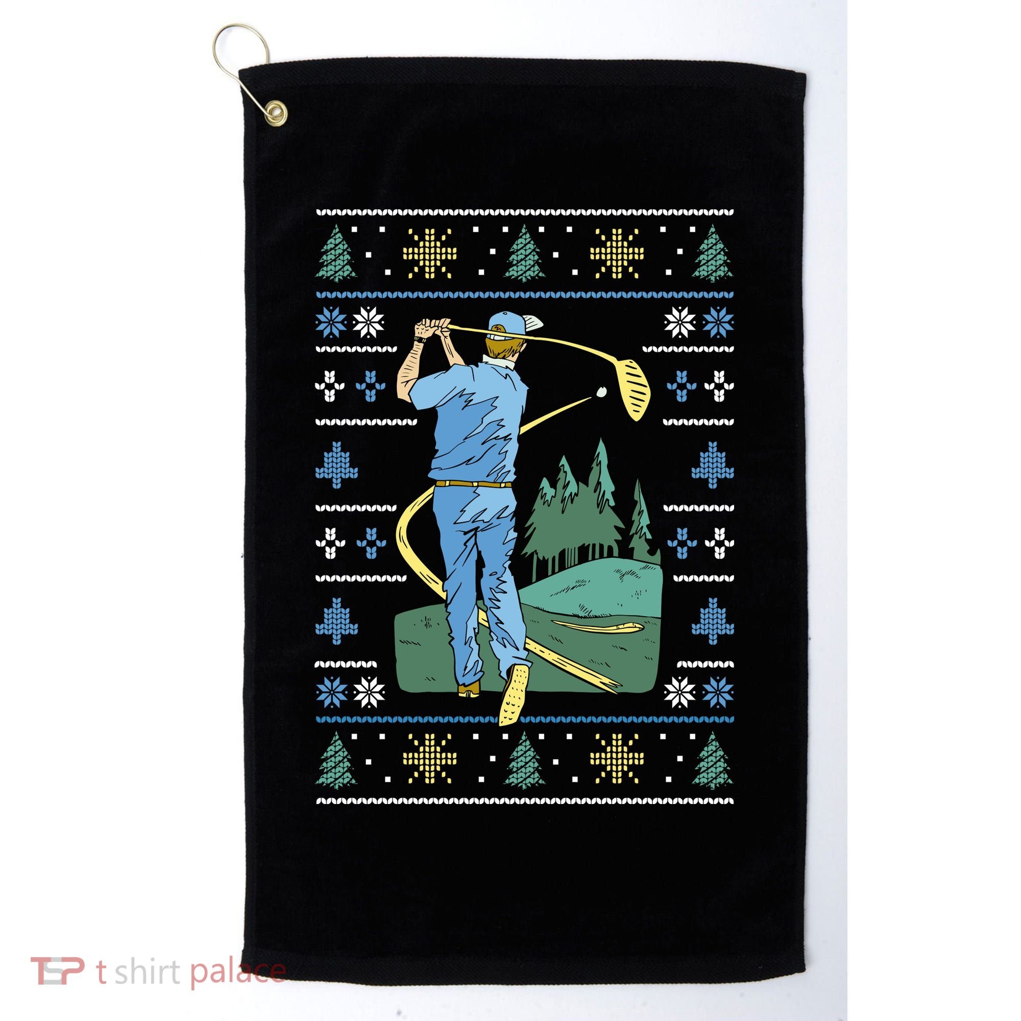 Golf Sport Ugly Christmas Sweater Golf Towel