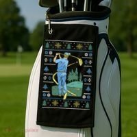 Golf Sport Ugly Christmas Sweater Golf Towel thumb 2