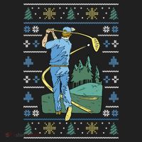 Golf Sport Ugly Christmas Sweater Golf Towel thumb 3