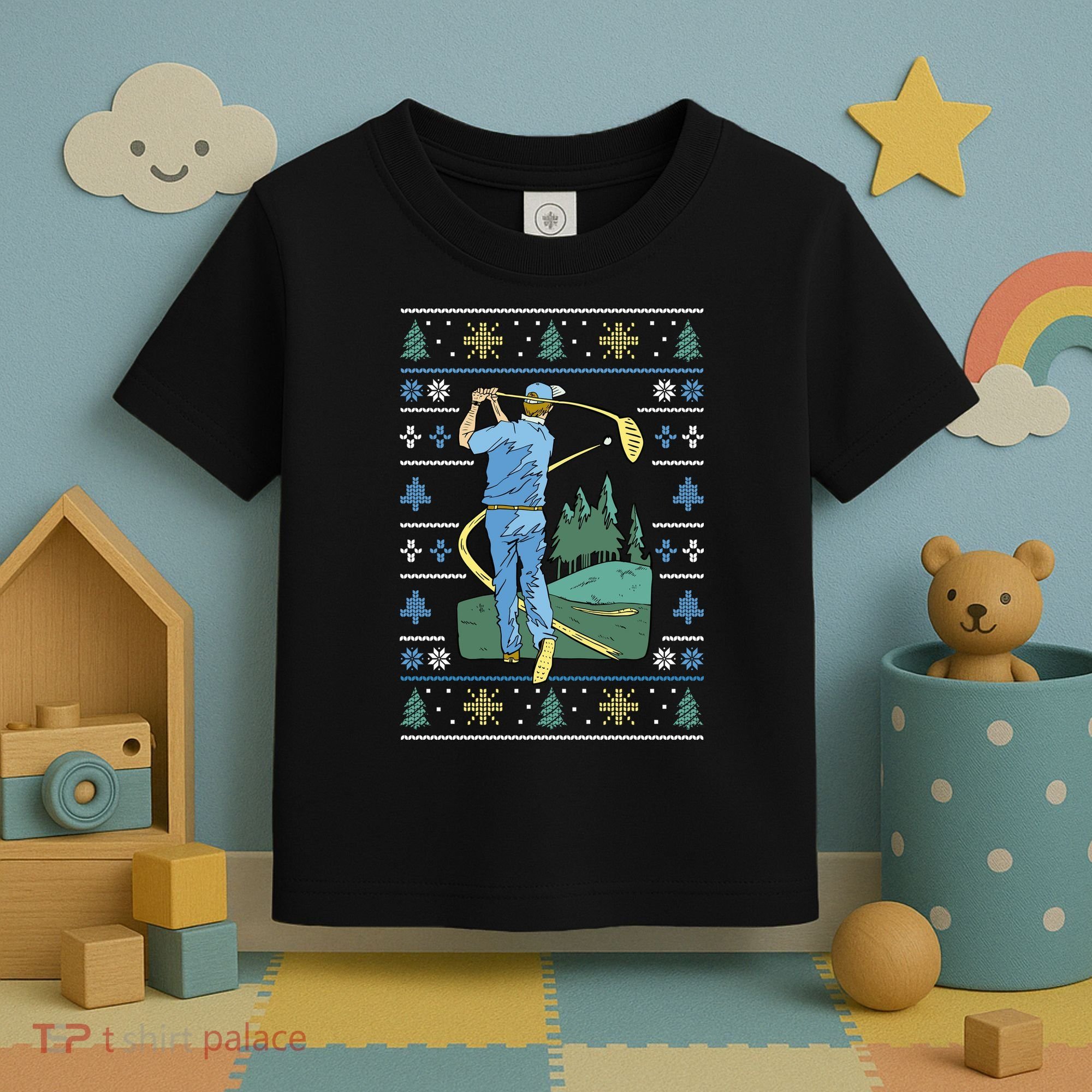 Golf Sport Ugly Christmas Sweater Toddler T-Shirt