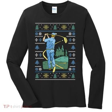 Golf Sport Ugly Christmas Sweater Women's Long Sleeve Shirt