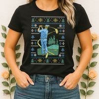 Golf Sport Ugly Christmas Sweater Women's T-Shirt thumb 2