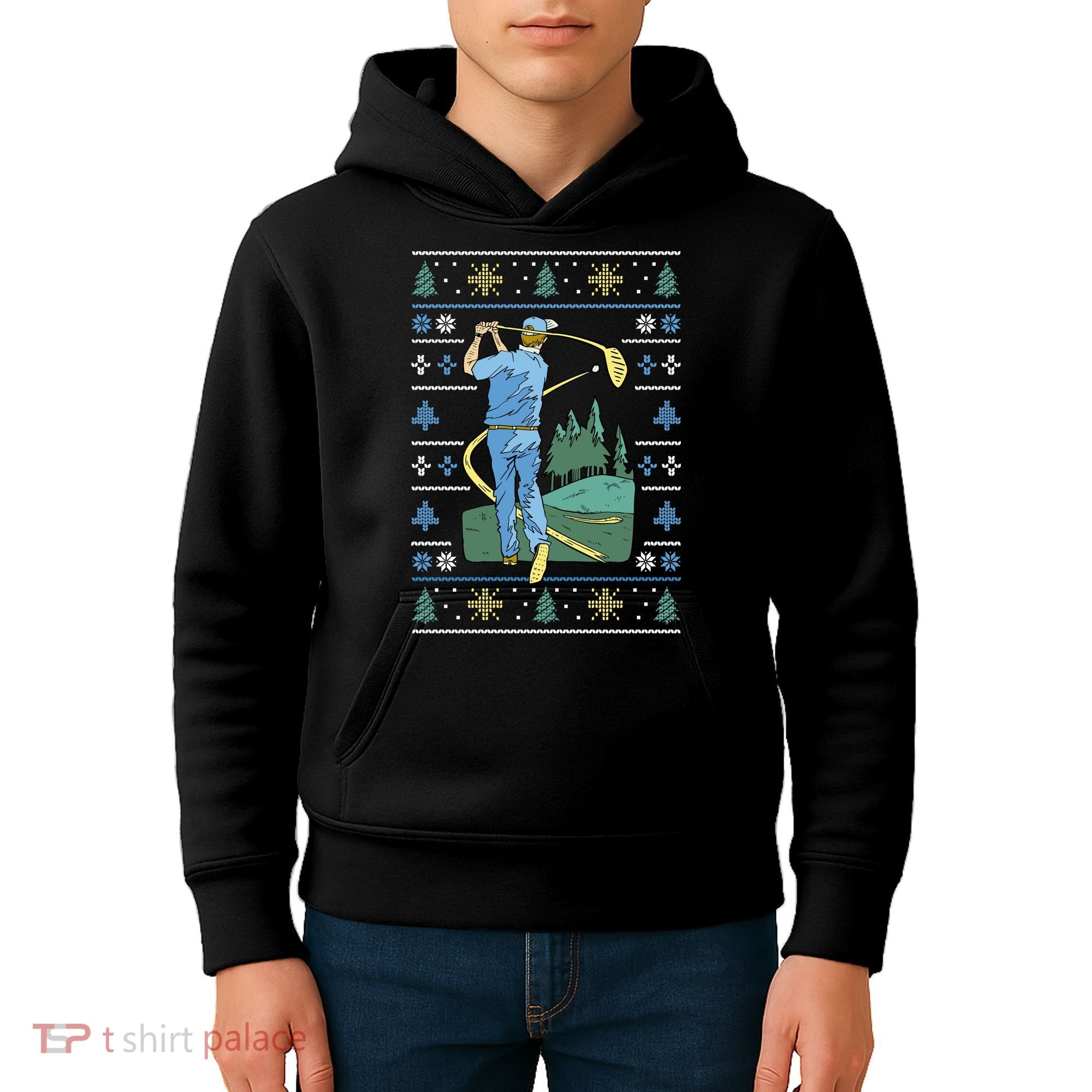 Golf Sport Ugly Christmas Sweater Kids Hoodie