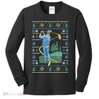 Golf Sport Ugly Christmas Sweater Kids Long Sleeve Shirt thumb 0