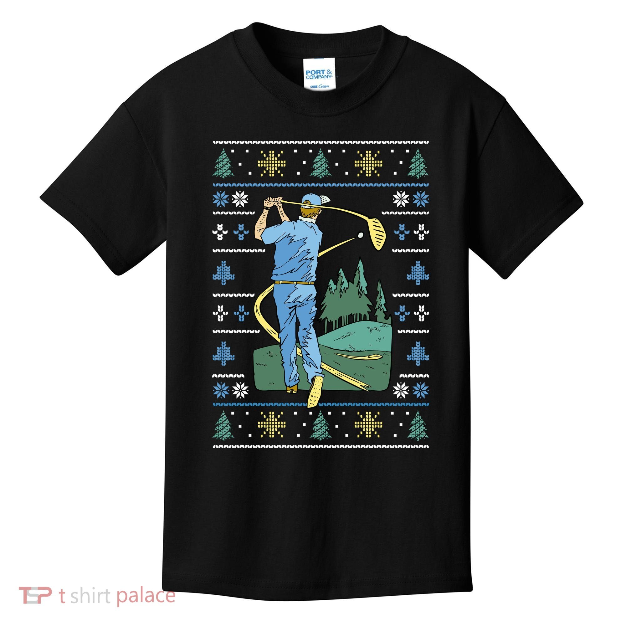 Golf Sport Ugly Christmas Sweater Kids T-Shirt