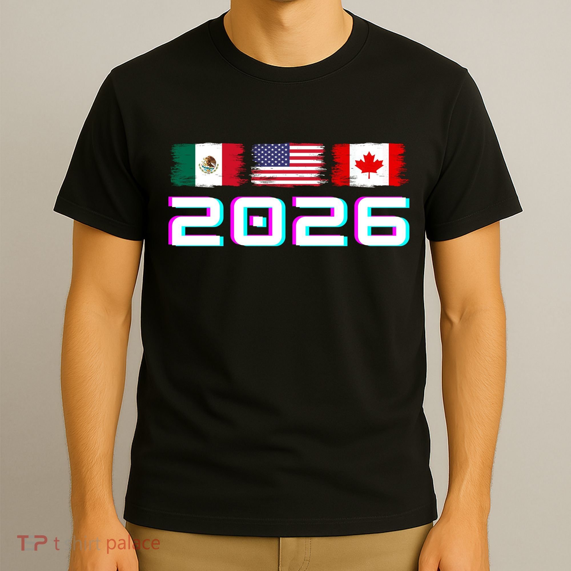 Glitched Soccer United 2026 Cup North America Emblem T-Shirt