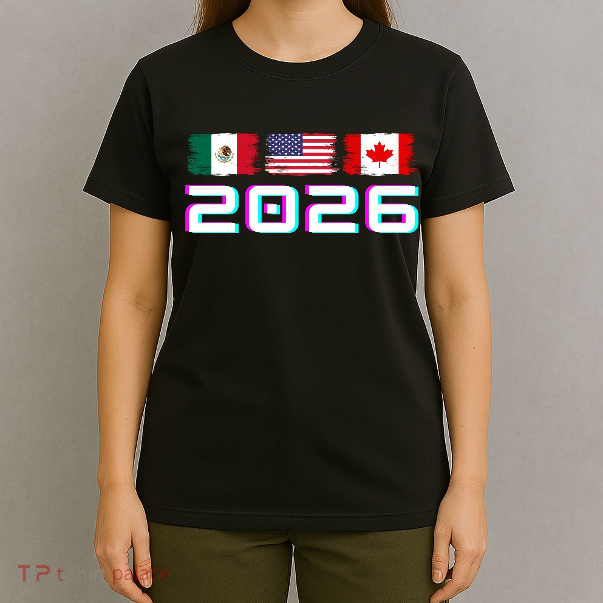 Glitched Soccer United 2026 Cup North America Emblem T-Shirt