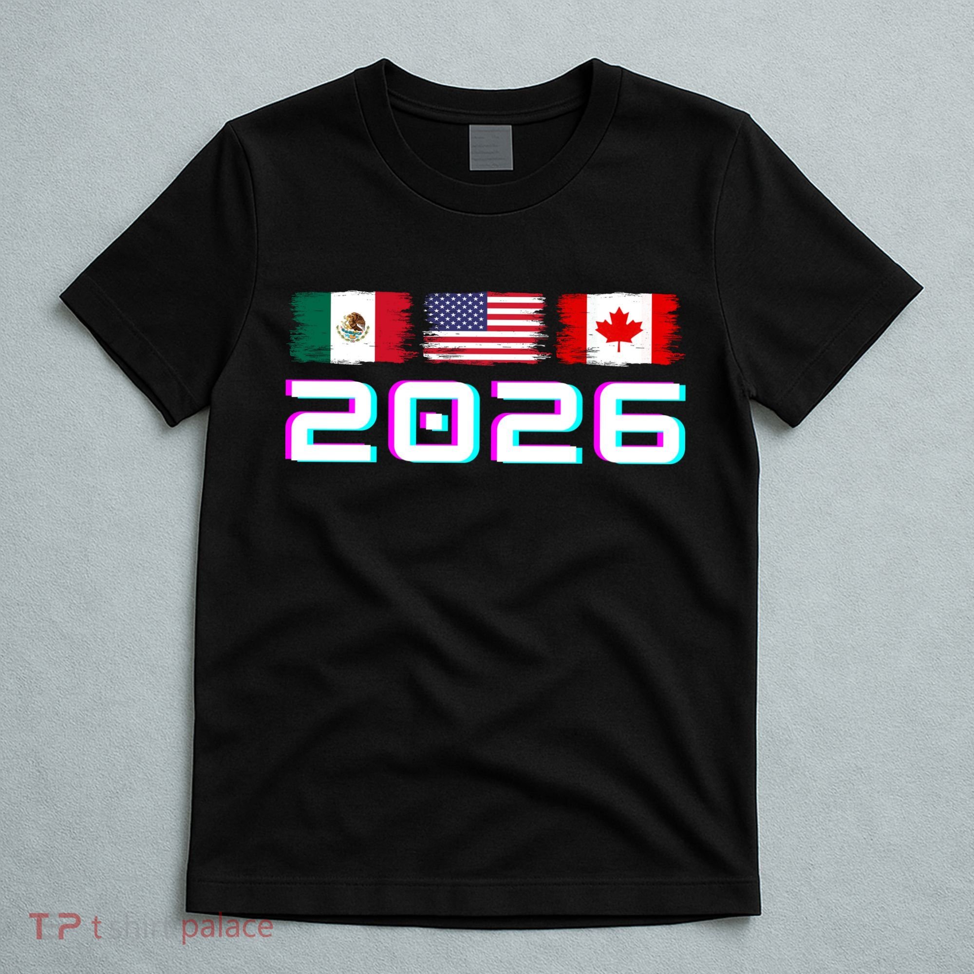 Glitched Soccer United 2026 Cup North America Emblem T-Shirt
