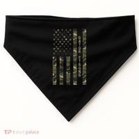 Gator Strong United States Distressed Camo W Us Flag USA-Made Doggie Bandana thumb 0