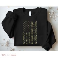 Gator Strong United States Distressed Camo W Us Flag Sweatshirt thumb 2