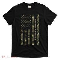 Gator Strong United States Distressed Camo W Us Flag T-Shirt thumb 0