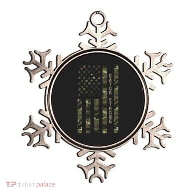 Gator Strong United States Distressed Camo W Us Flag Ornament