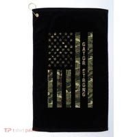 Gator Strong United States Distressed Camo W Us Flag Golf Towel thumb 0