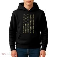 Gator Strong United States Distressed Camo W Us Flag Kids Hoodie thumb 4