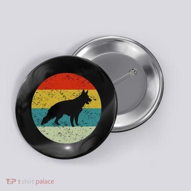 German Shepherd Vintage Dog 70s Button