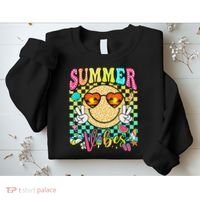 Groovy Summer Vibes Women Girl Summer Beach Vacation Sweatshirt thumb 2