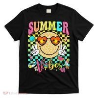 Groovy Summer Vibes Women Girl Summer Beach Vacation T-Shirt thumb 0