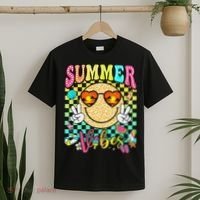 Groovy Summer Vibes Women Girl Summer Beach Vacation T-Shirt thumb 2