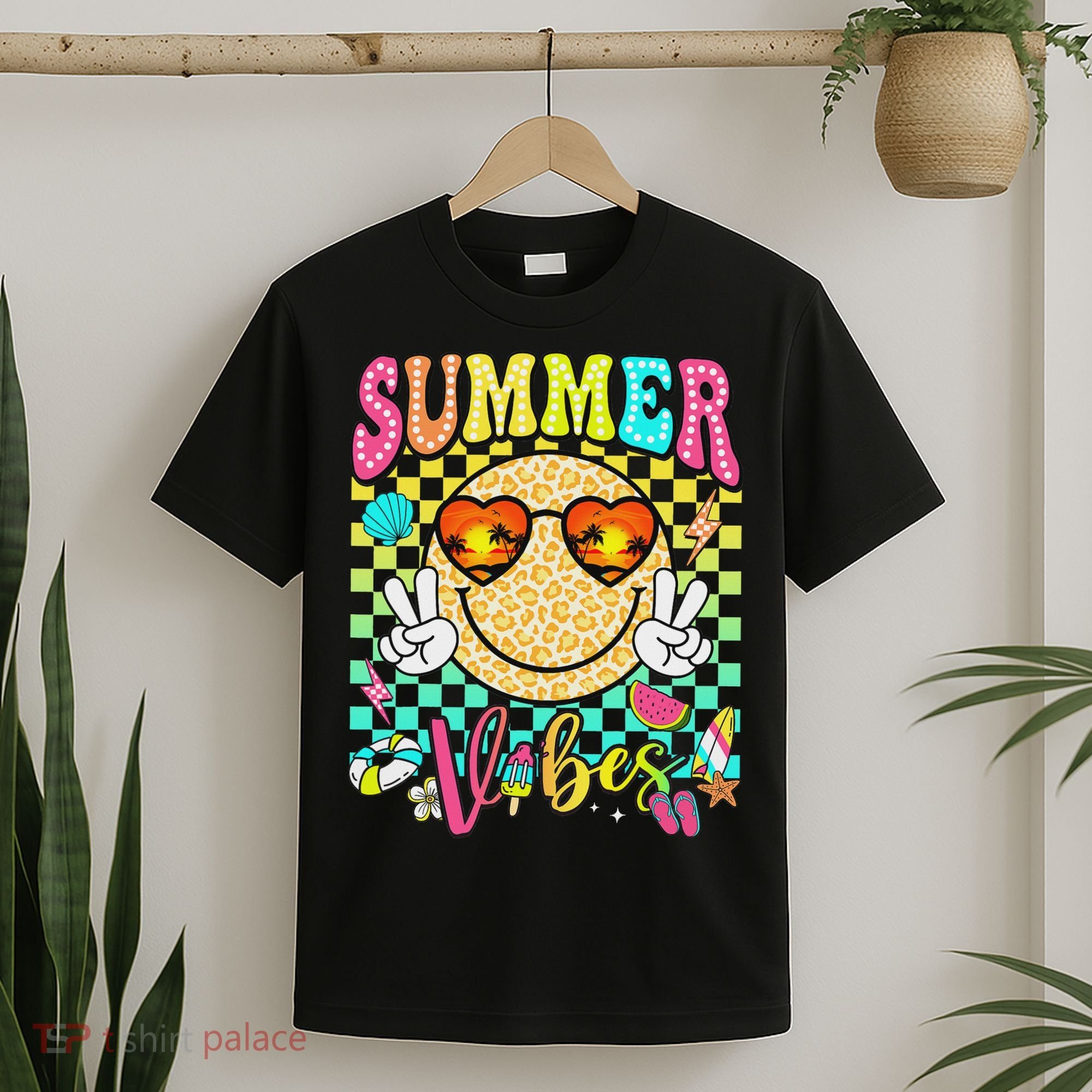 Groovy Summer Vibes Women Girl Summer Beach Vacation T-Shirt