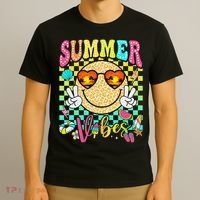 Groovy Summer Vibes Women Girl Summer Beach Vacation T-Shirt thumb 3