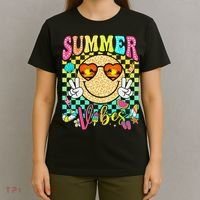 Groovy Summer Vibes Women Girl Summer Beach Vacation T-Shirt thumb 4