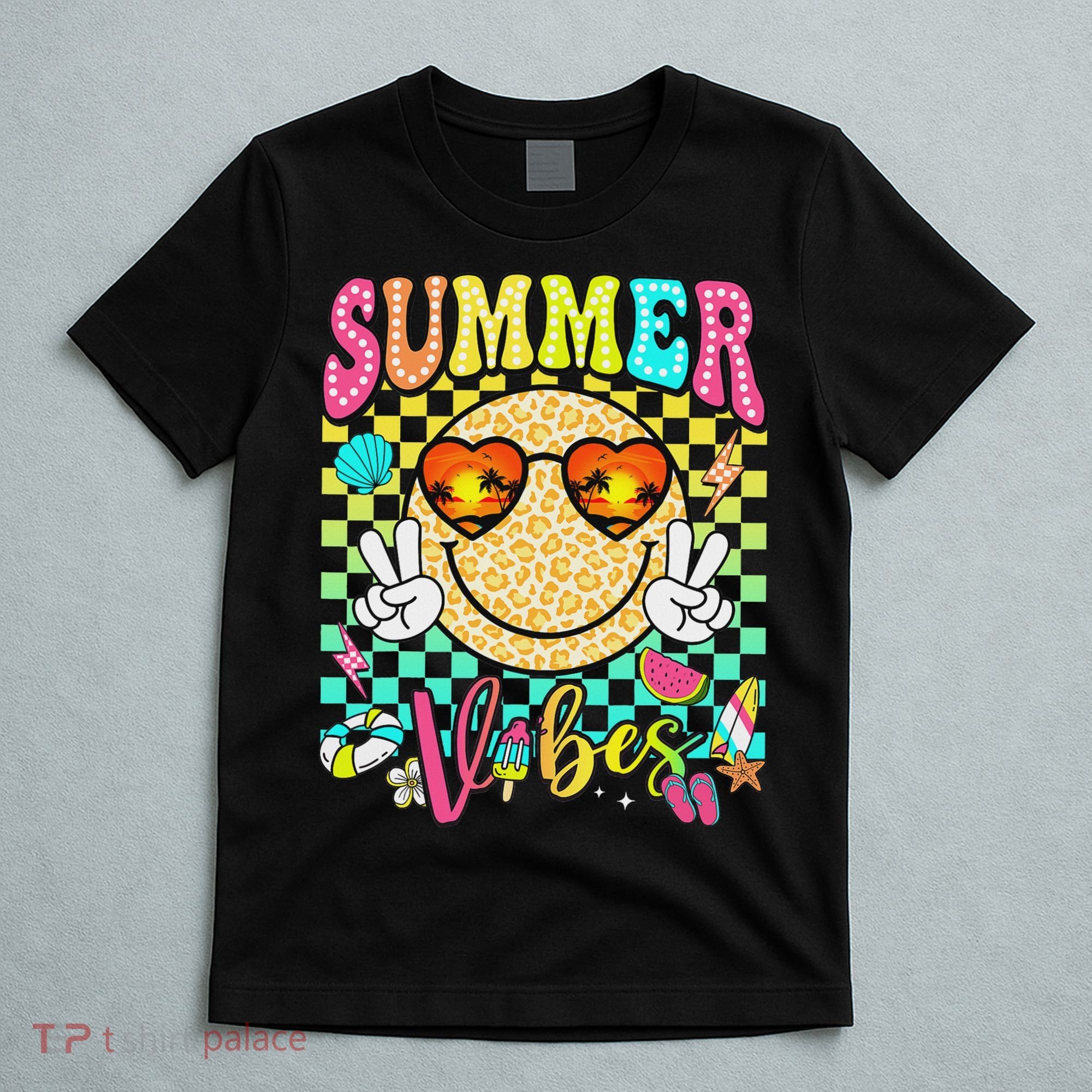Groovy Summer Vibes Women Girl Summer Beach Vacation T-Shirt