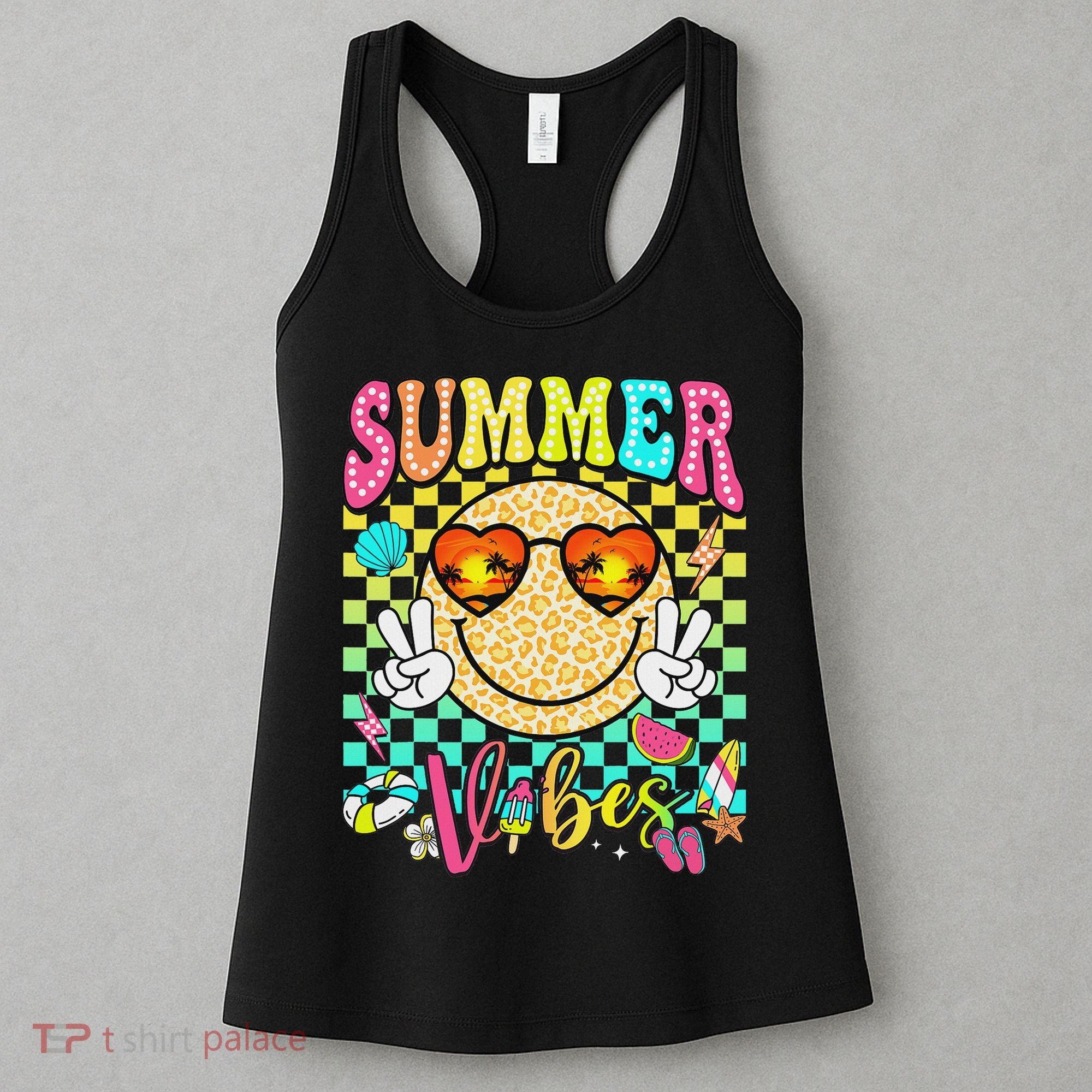 Groovy Summer Vibes Women Girl Summer Beach Vacation Women's Tank Top
