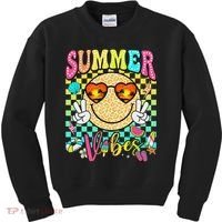 Groovy Summer Vibes Women Girl Summer Beach Vacation Kids Sweatshirt thumb 0