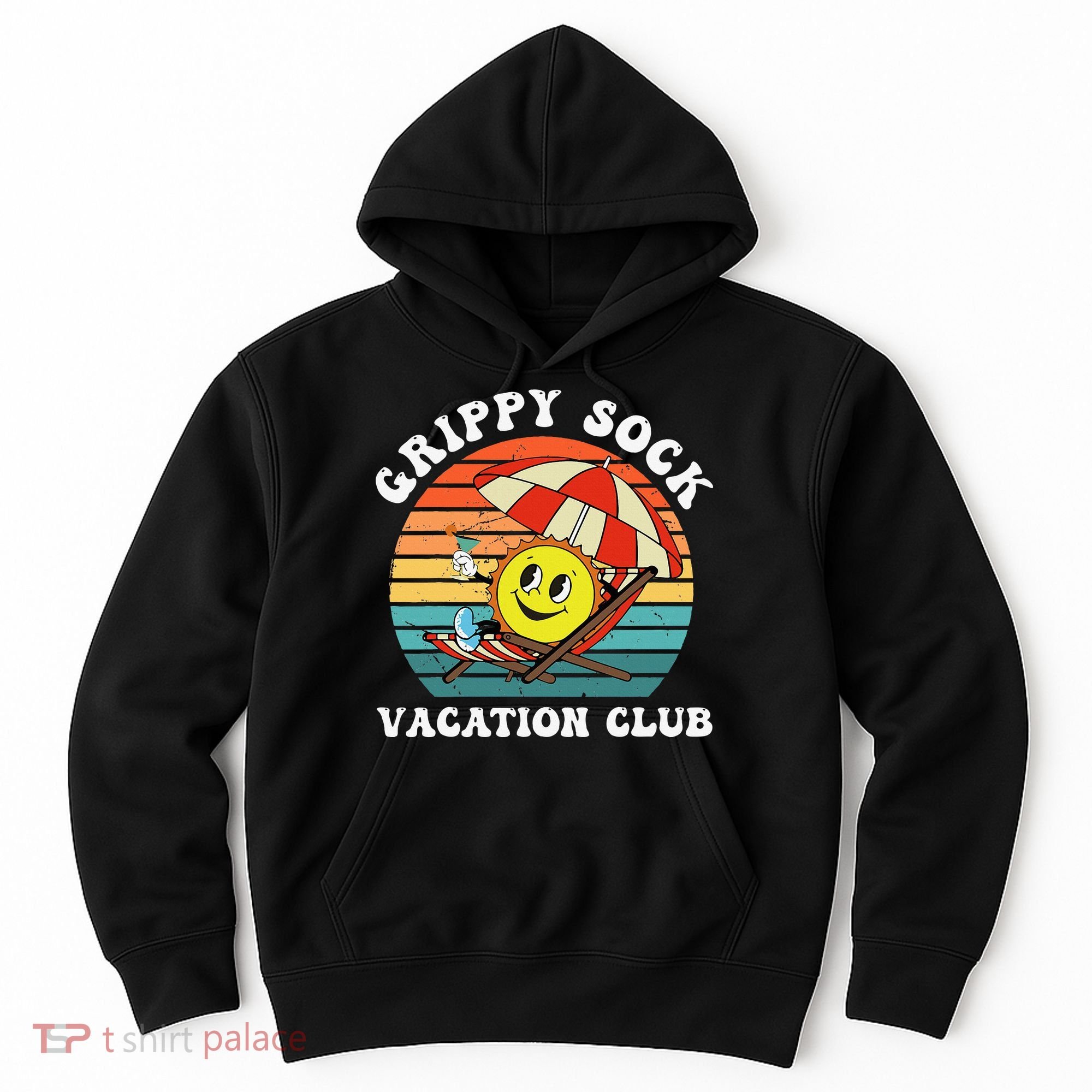 Grippy Sock Vacation Club Funny Hoodie