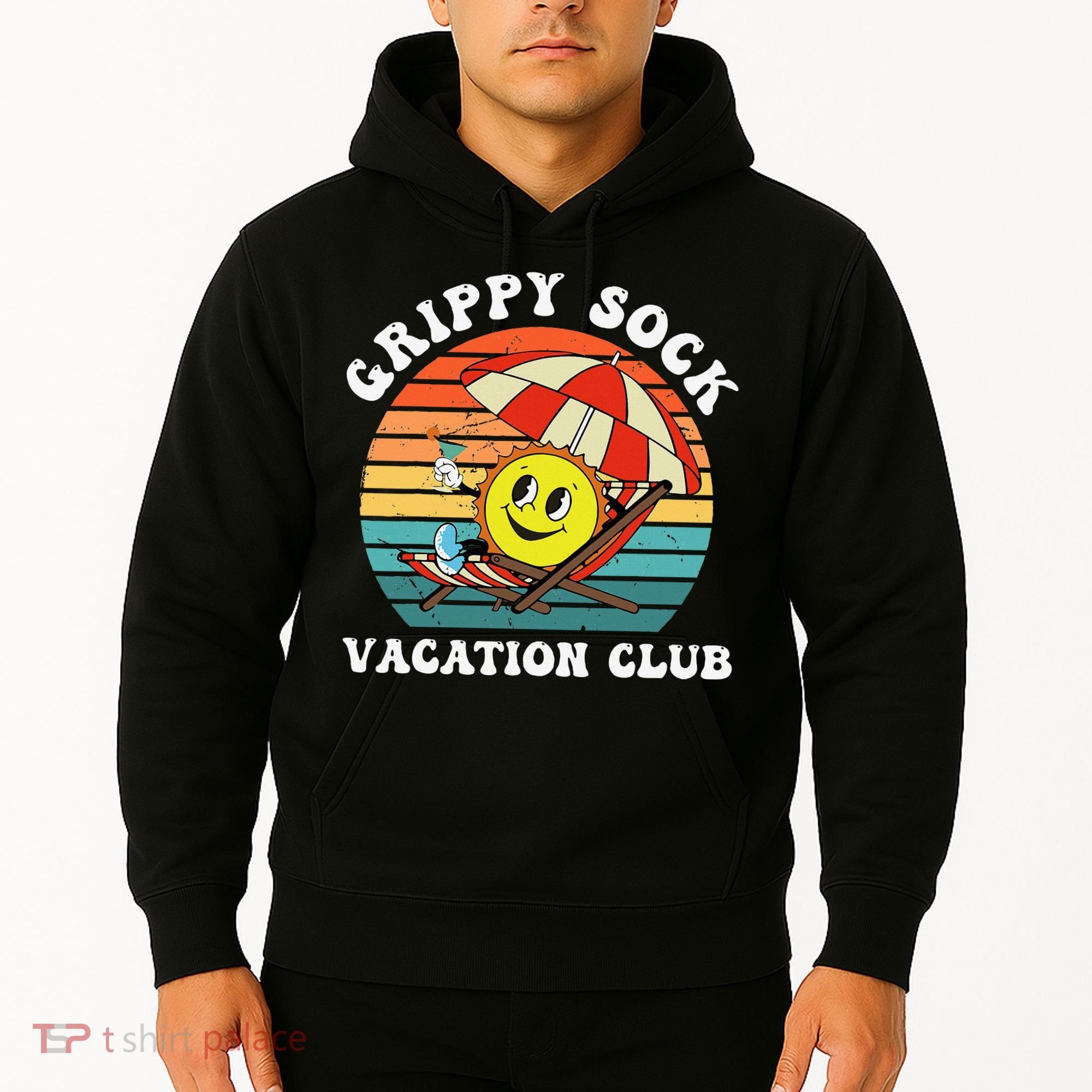 Grippy Sock Vacation Club Funny Hoodie
