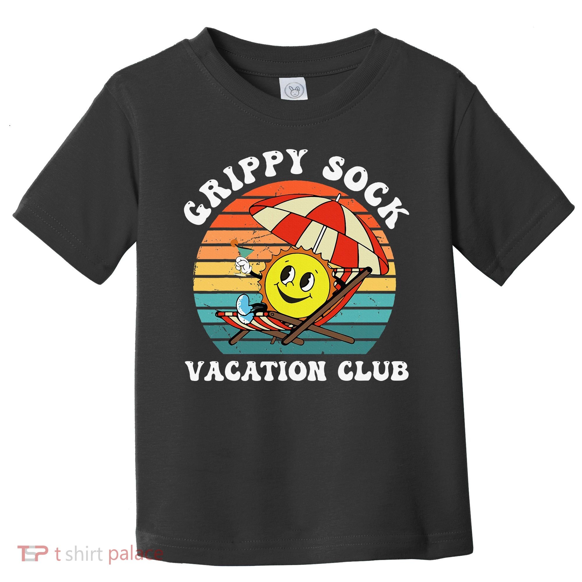 Grippy Sock Vacation Club Funny Toddler T-Shirt
